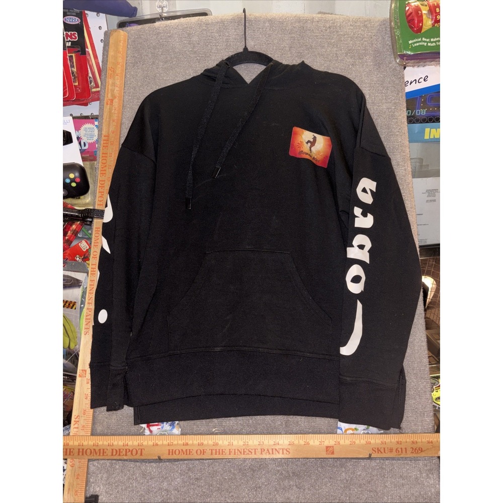Men's Cobra Kai Bella  Black Hoodie Size Small (Runs Big) Double Sided